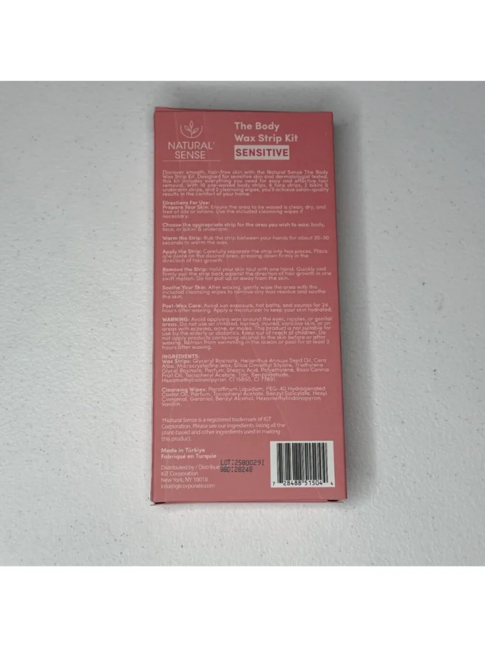 Natural Sense Sensitive Body Wax Strip Kit 20 Pc Hair Removal NWT